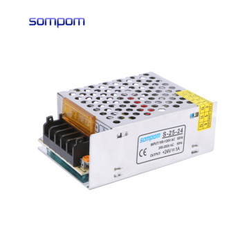 110/220v AC To DC 24V 1A 25W Single Output Power Supply With Load Regulation Features